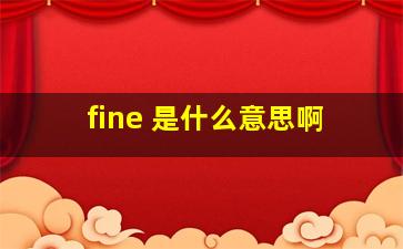 fine 是什么意思啊